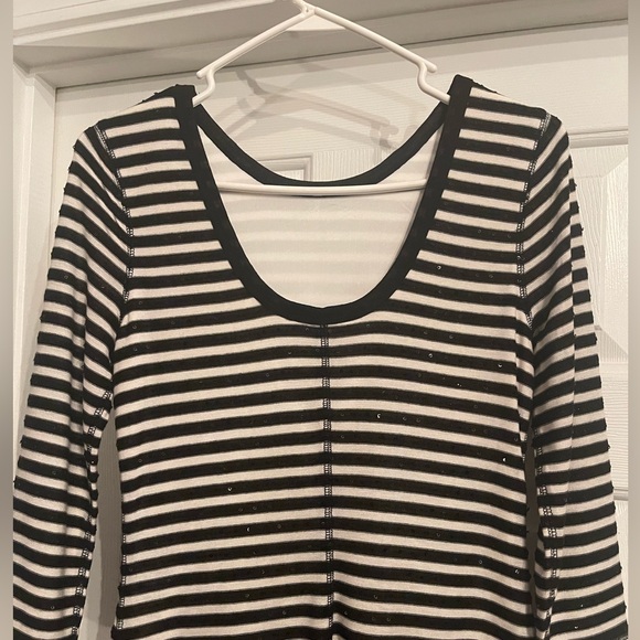 Express Size Small Light Weight Black and White Sparkle Sweater Dress - Picture 3 of 3